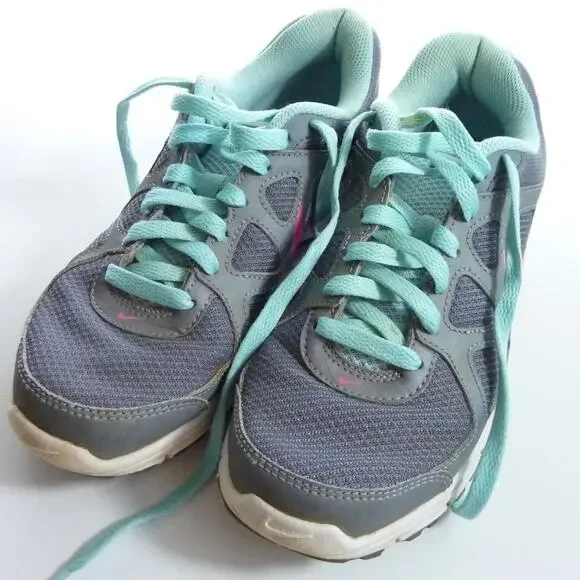 Nike Revolution Running Shoes Sneakers Size US 7.5 Gray Pink Blue - Picture 1 of 8